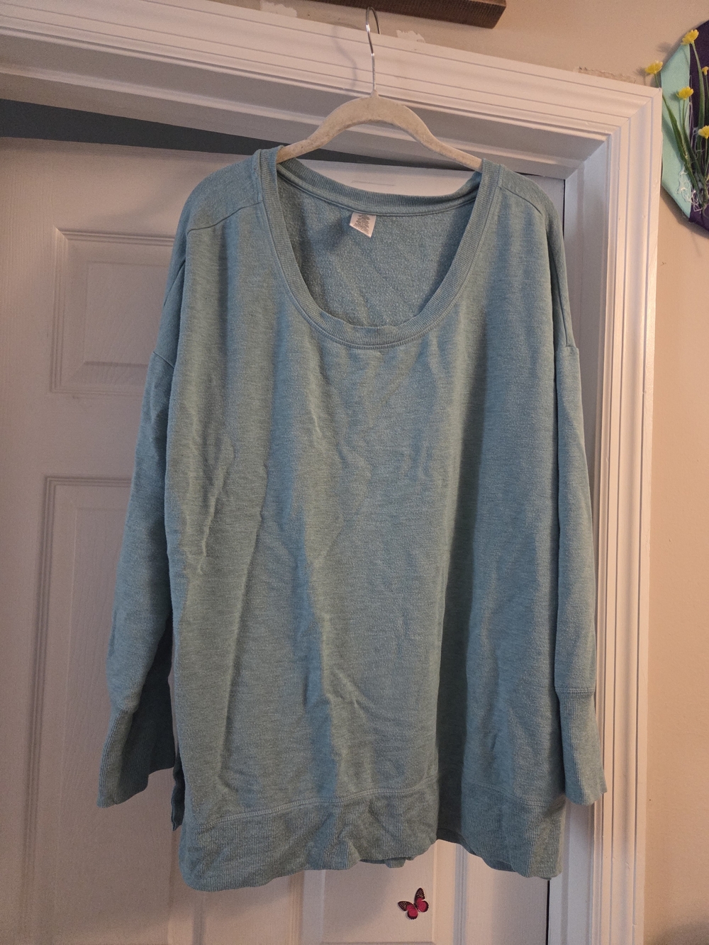Active Life Light Teal Scoop Neck Sweatshirt XXL Comfy Slight Piling